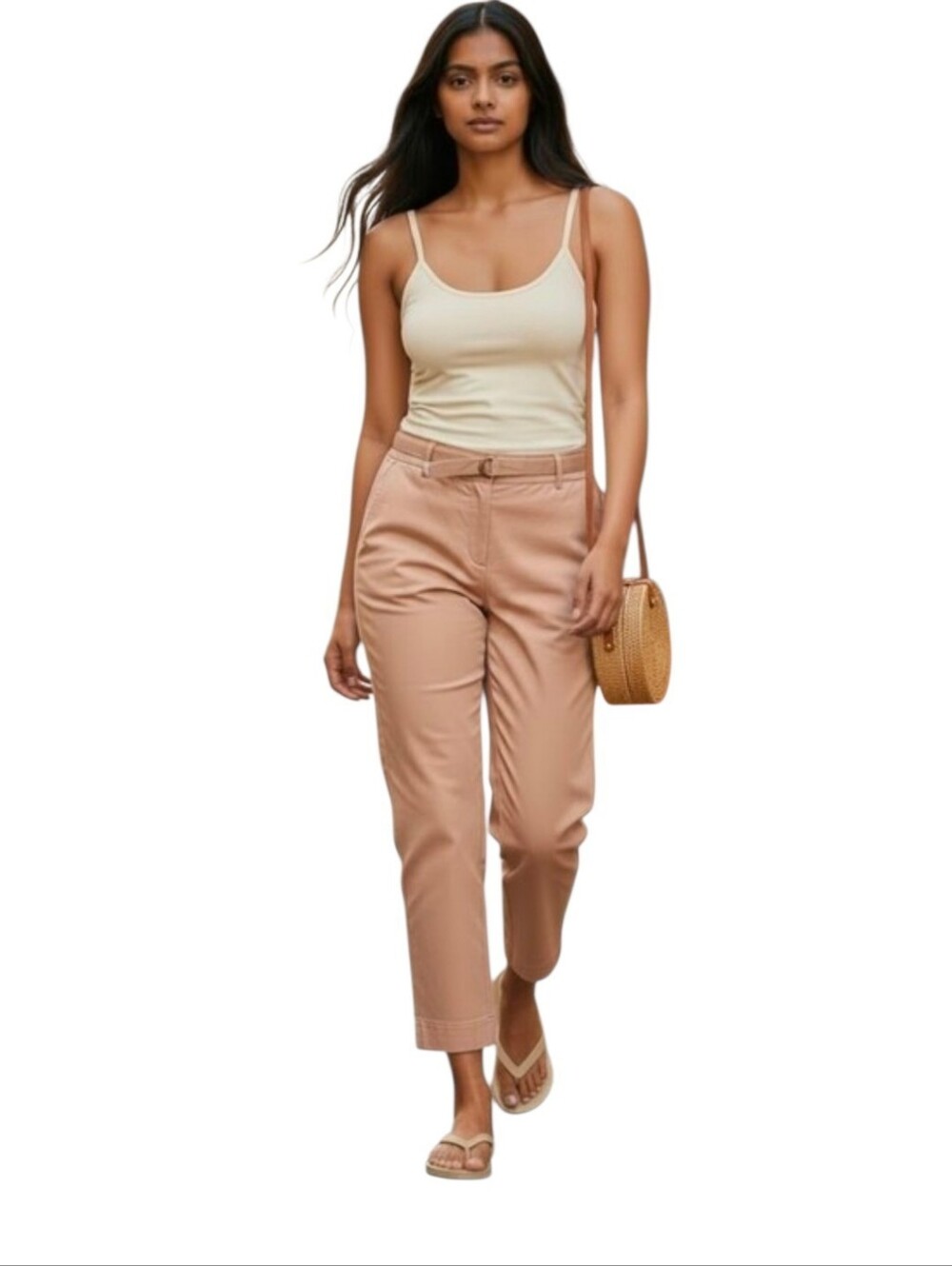 Lafayette 148 New York Sateen Pants Straight Leg High Rise Size Medium Beige